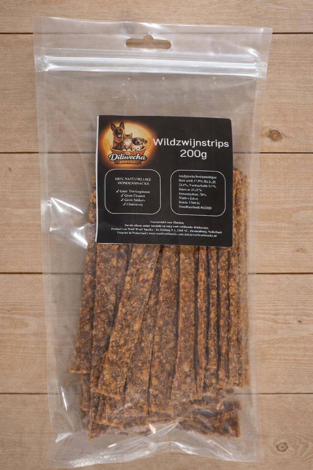 Wildzwijnstrips snack hond 200gram